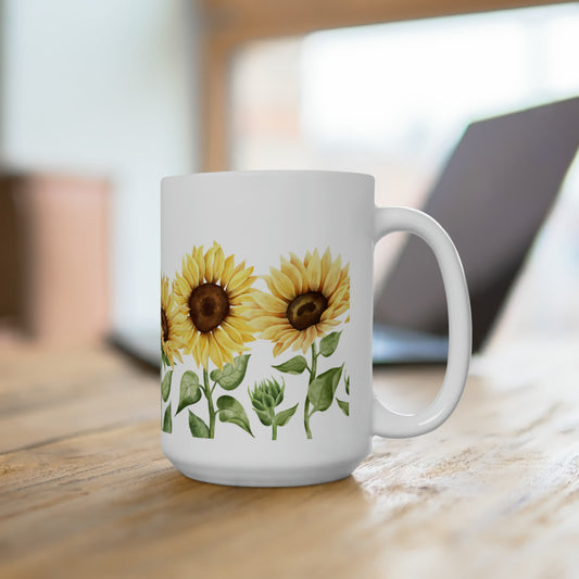 15oz Floral Ceramic Mug for Coffee and Tea - Perfect Gift for Her and Mom